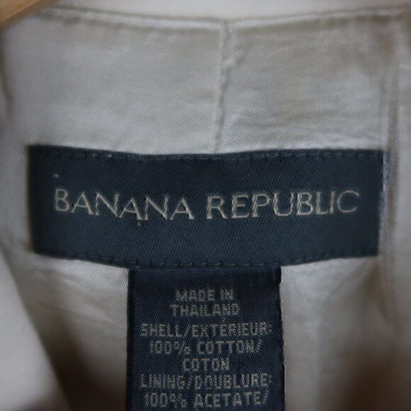 BANANA REPUBLIC CREAM FAUX SUEDE LONG SLEEVE BUTTON DOWN COAT SIZE XS - Picture 2 of 16